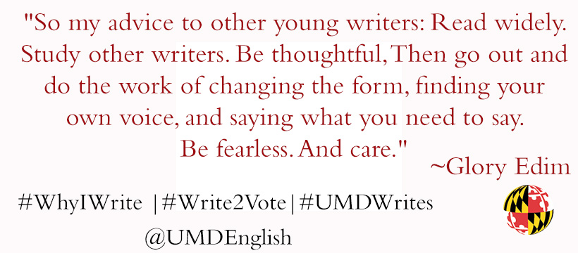 UMDEnglish's tweet photo. ~National Day on Writing~ #WhyIWrite #Write2Vote #UMDWrites @ncte https://t.co/TyUOzc5H5A