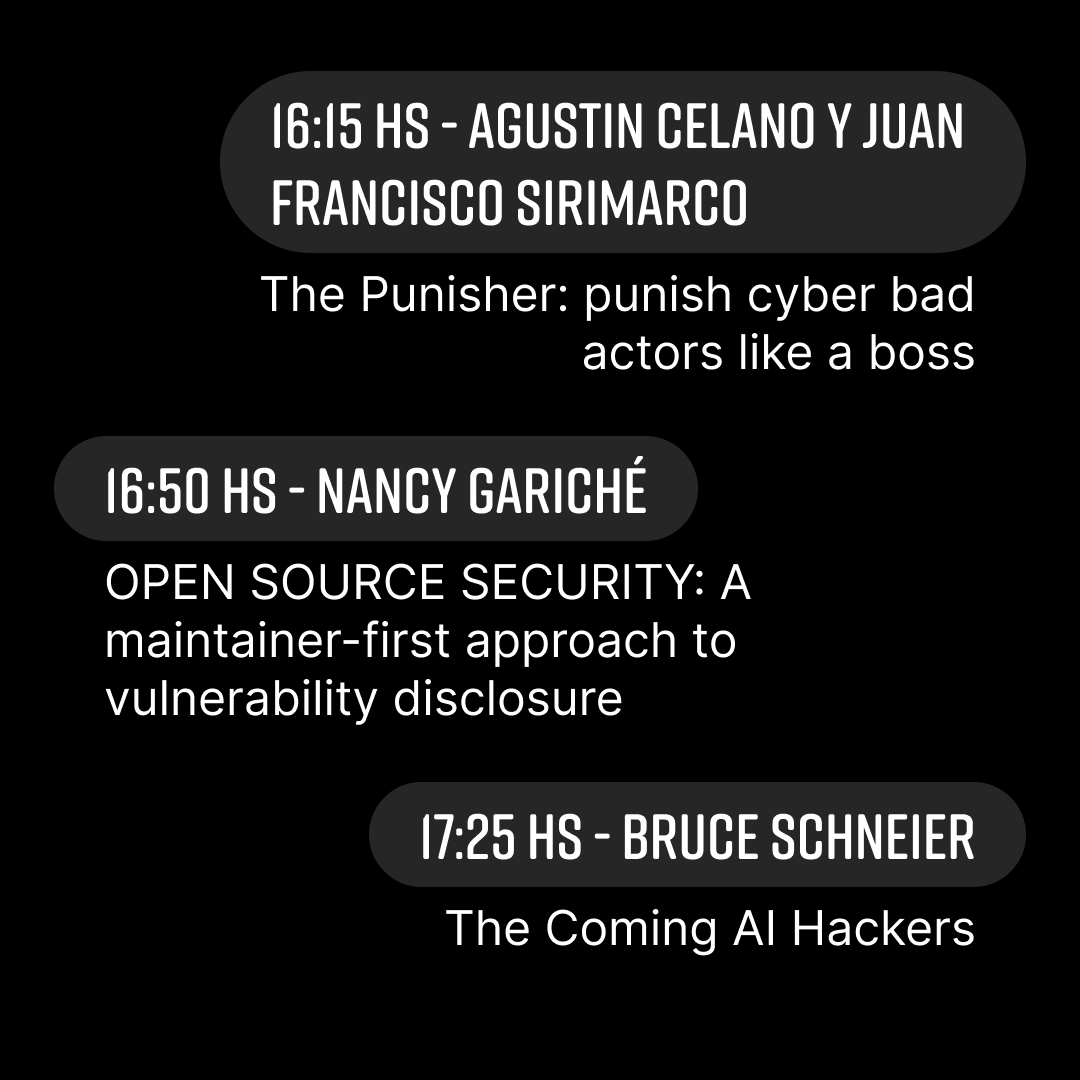 nerdearla's tweet photo. 🕰️ En solo 5 minutos arranca la primera charla de la tarde del #trackSEC 🔒
No te lo pierdas, accede desde 📲 https://t.co/34vefB8lUA 👀
#security #scanning #mobile #sec #workshops https://t.co/9VeIiJnFSh