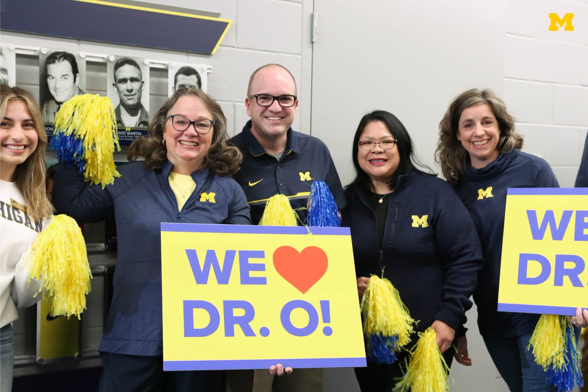 UMich's tweet photo. This morning, @RobinRoberts and @GMA visited U-M to surprise Dr. @Okanlami with a $1 million award from the @NeilsenFndn to help further advance his work with @UMAdaptive Sports & Fitness. Learn more about Dr. O's efforts and watch the live segment: https://t.co/0weDzHffWJ https://t.co/SuNqqF8iri