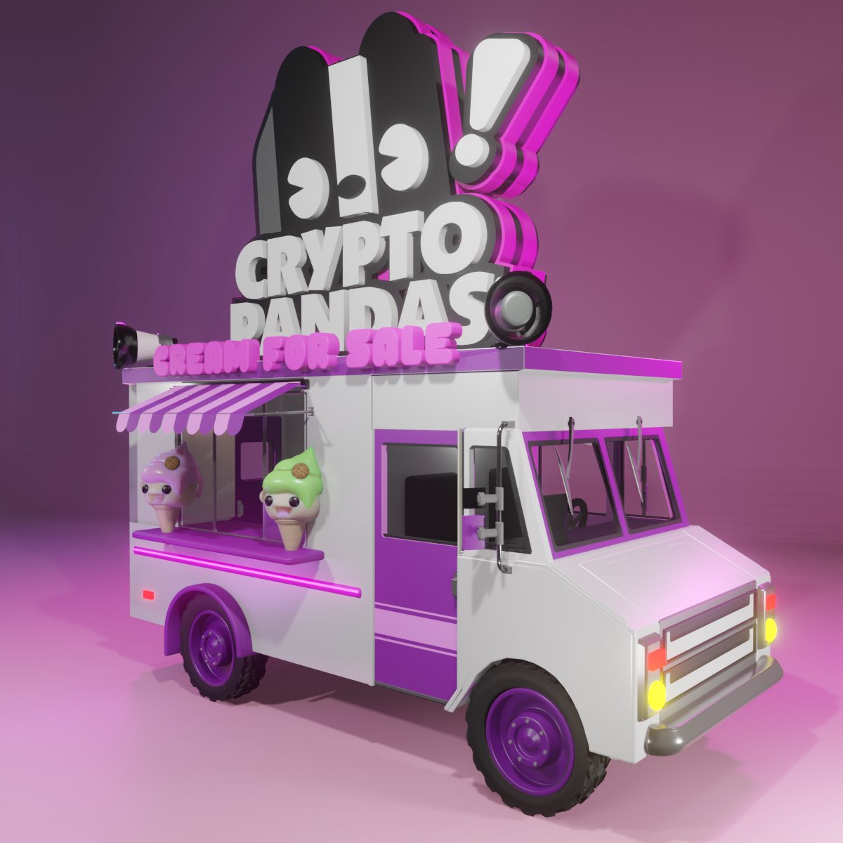 Here is a sneak peak of our <a href="/CreamiesNFT/">Creamies</a> collab!

Only 5 1 of 1 Panda Cream trucks will go to auction!

Each Panda Cream Truck winner will be awarded a Cream Land plot from the Pandas team!

Yup I stole this from <a href="/pixelland/">Daniel Frankberg</a> 🤣

#hbar #hedera #nfts #creamland  #pandavspixel