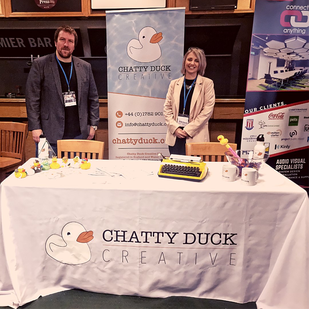 ChattyDuckUK's tweet photo. We had a cracking time at Let's Do Business today! ๐ค Thanks so much to everyone who visited our stand. It was great to learn about so many interesting organisations. Thanks also to the folks at @StaffsChambers and @UttoxeterRaces for hosting us. Lovely day!โ๐ฝ๐ฃ๐ฆ #TalkToTheDuck https://t.co/xxkBdDcvGy