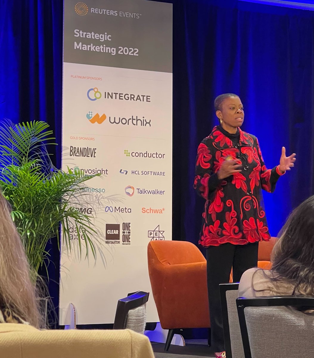 Loved <a href="/Type2CCO/">Tracey D Brown</a>'s inspiring and thoughtful presentation at #SM22 on using connection and customization to build trust with consumers. It's wonderful to see how <a href="/WBA_Global/">Wisdom Business Academy</a> is doing its part to build better communities <a href="/REMarketingCX/">Reuters Events: Marketing & CX</a> #strategy