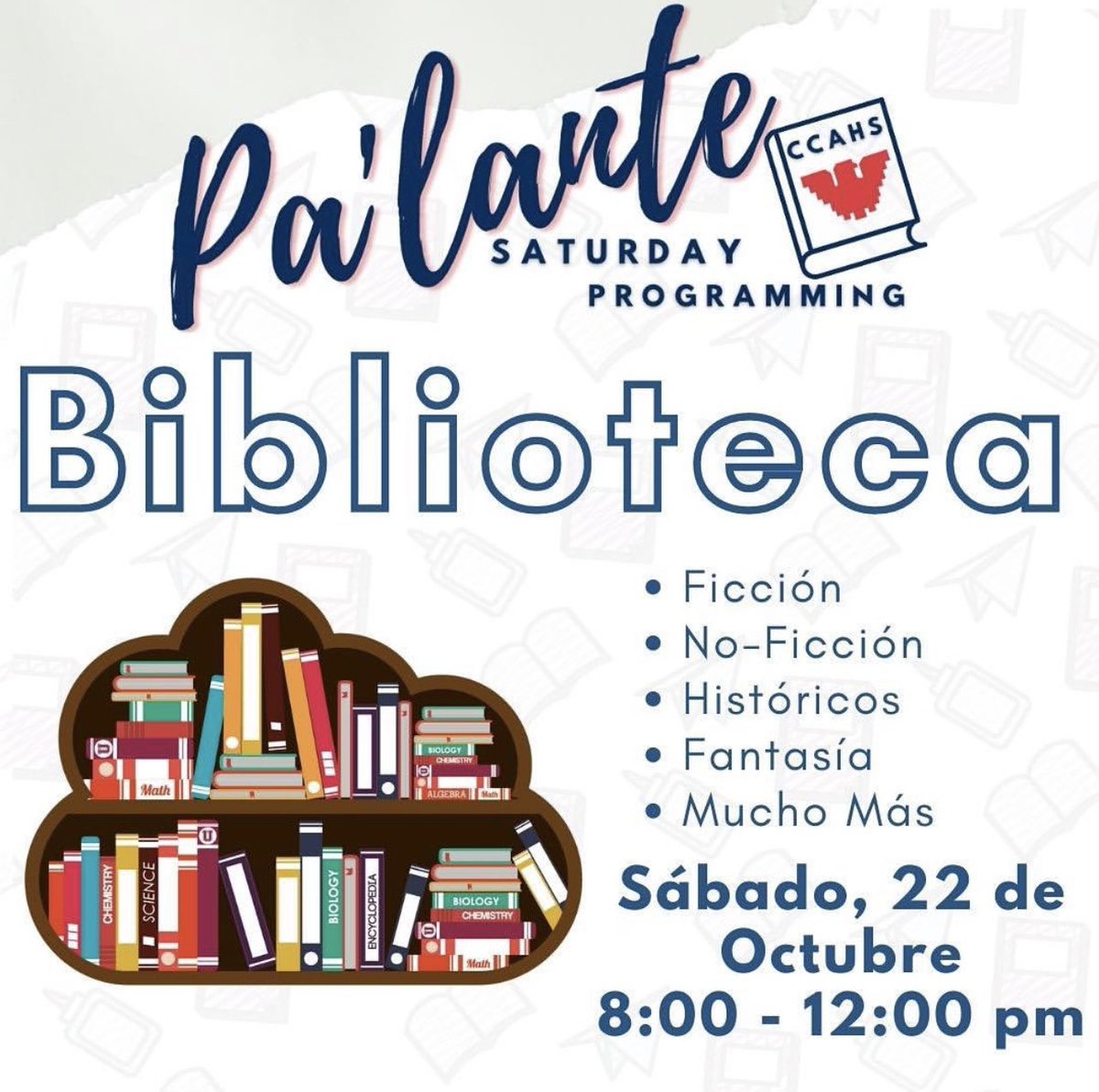 aztecwaterman's tweet photo. #CCAHS🎃 El programa Pa'Lante iniciará el sábado 22 de octubre.  La Nación de Aguilas Aztecas ofrecerá una amplia variedad de programación los sábados que incluye tutoría académica, recuperación de créditos, atletismo y clubes socioemocionales✌🏾 #Vamos https://t.co/J4HkjnmJZX