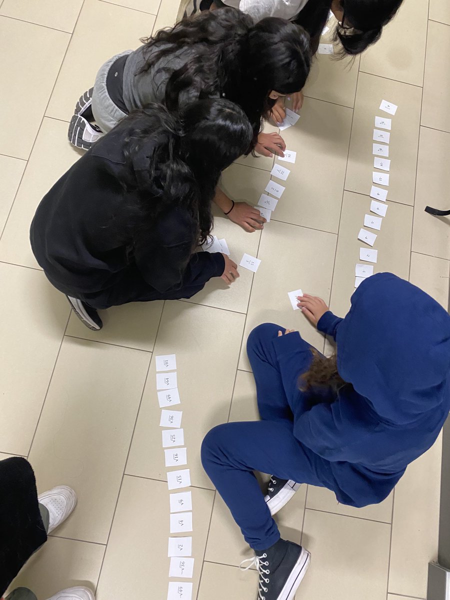misskimteaches's tweet photo. Rational or irrational? Gr.8’s have just learned about the difference between the two and are putting them in order to create one long number line of whole numbers, decimals, fractions, square roots, and exponents 💯 #HDSBsharesmath https://t.co/4dD8yOa9Ec