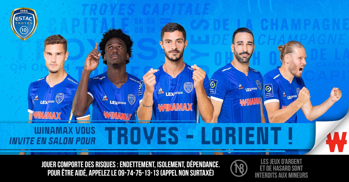 ⚽️ 2 places en salon Winamax sont à gagner pour @estac_officiel - Lorient, dimanche 23/10 à 15h ! 🎁 Pour participer : retweetez ce tweet, suivez @WinamaxSport et répondez avec votre pseudo Winamax. 👉 Tirage au sort ce soir à 22h ! 📄 Règlement > bit.ly/ConcoursWina22