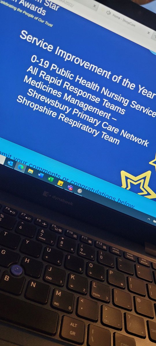 Well done winners of service  improvement of the year! 
Congratulations to all shortlisted including Shropshire respiratory team💙💙💙