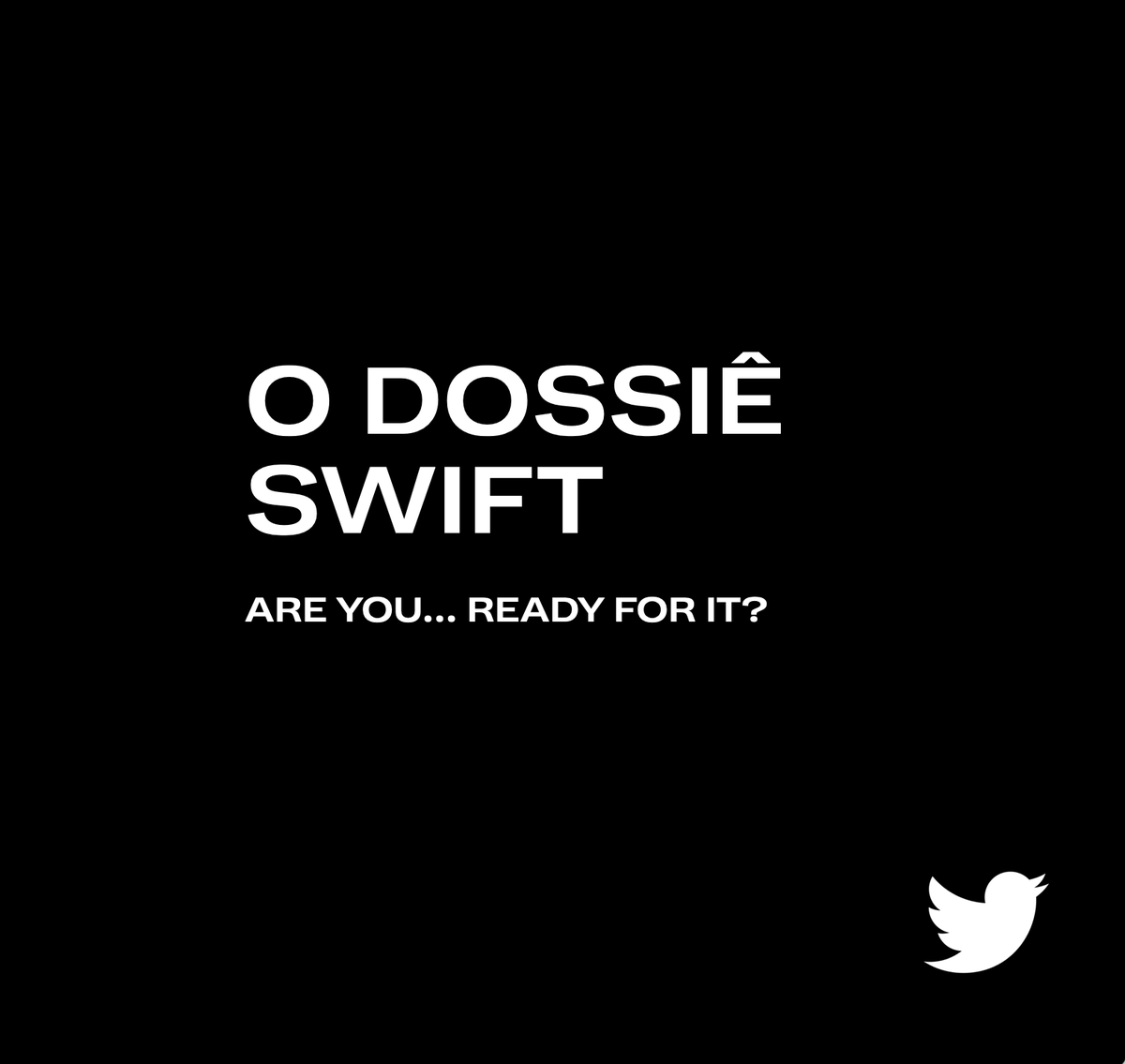 É HORA DO DOSSIÊ SWIFT 🕰
Vocês estão preparados?

Foram 329 milhões de Tweets mencionando a <a href="/taylorswift13/">Taylor Swift</a> nos últimos 12 anos em todo o mundo (e nem estamos contando as próximas horas…) 👇