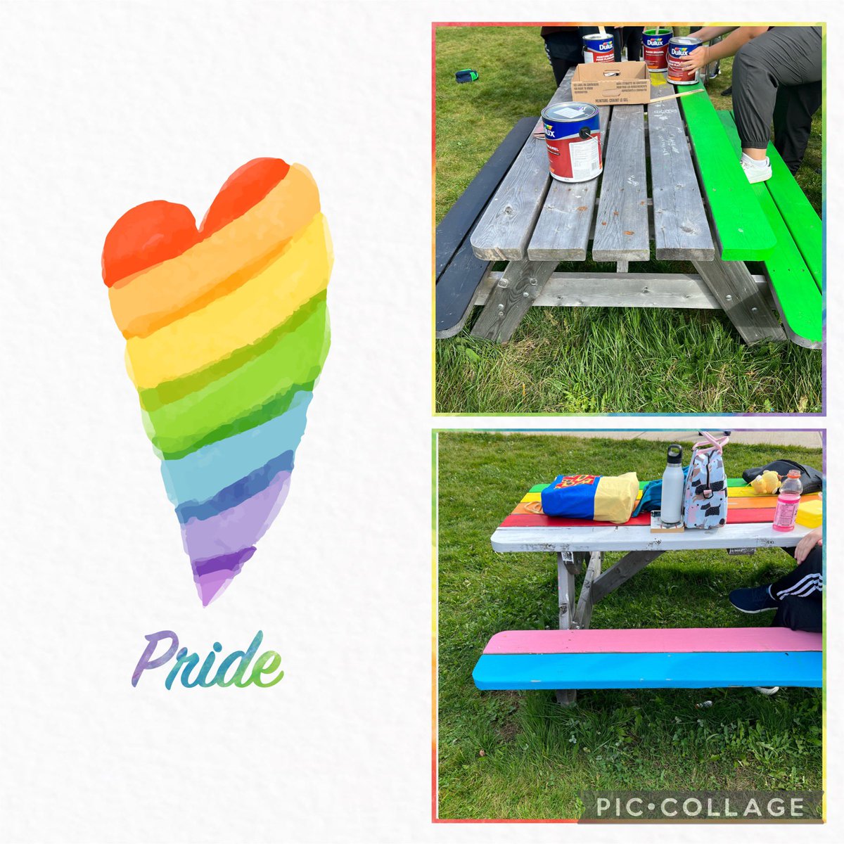 Thank you Holy Spirit High GSA for inviting us to join you in painting your 🌈 picnic tables @hsh_gsa @HolySpiritHS @VillanovaSchool @NLESDCA