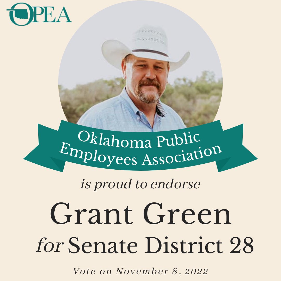 The Oklahoma Public Employees Associations Political Action Committee has endorsed Grant Green &amp; Ally Seifried!