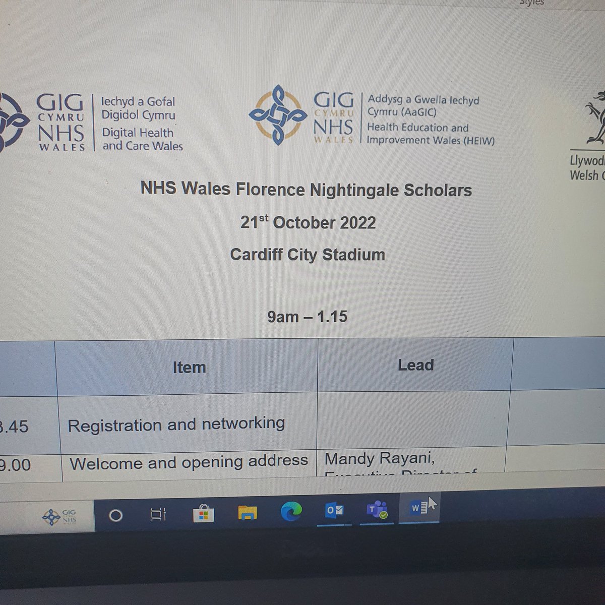 HazelPowell11's tweet photo. Looking forward to celebrating our NHS Wales Florence Nightingale Scholars tomorrow @CNOWales @n_gillknight @RayaniMandy @sharonf2016 🎉 https://t.co/UBFr22OnLz