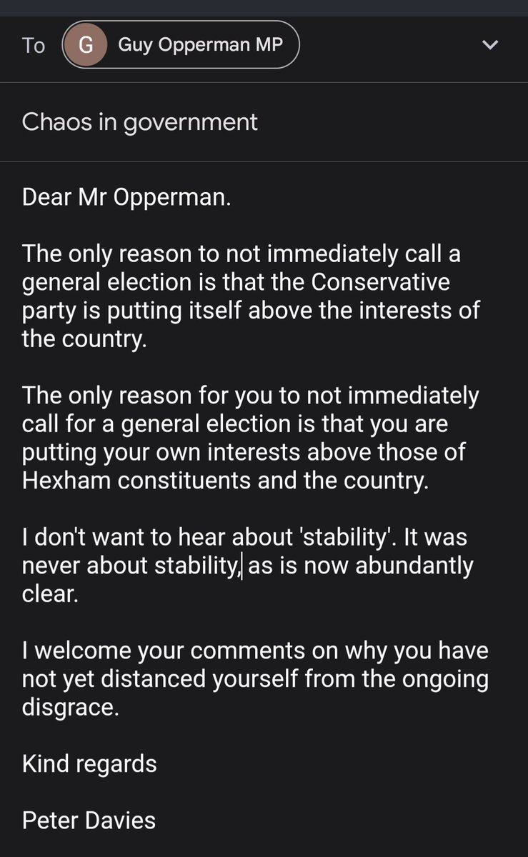 My letter to my MP <a href="/GuyOpperman/">Guy Opperman</a>
