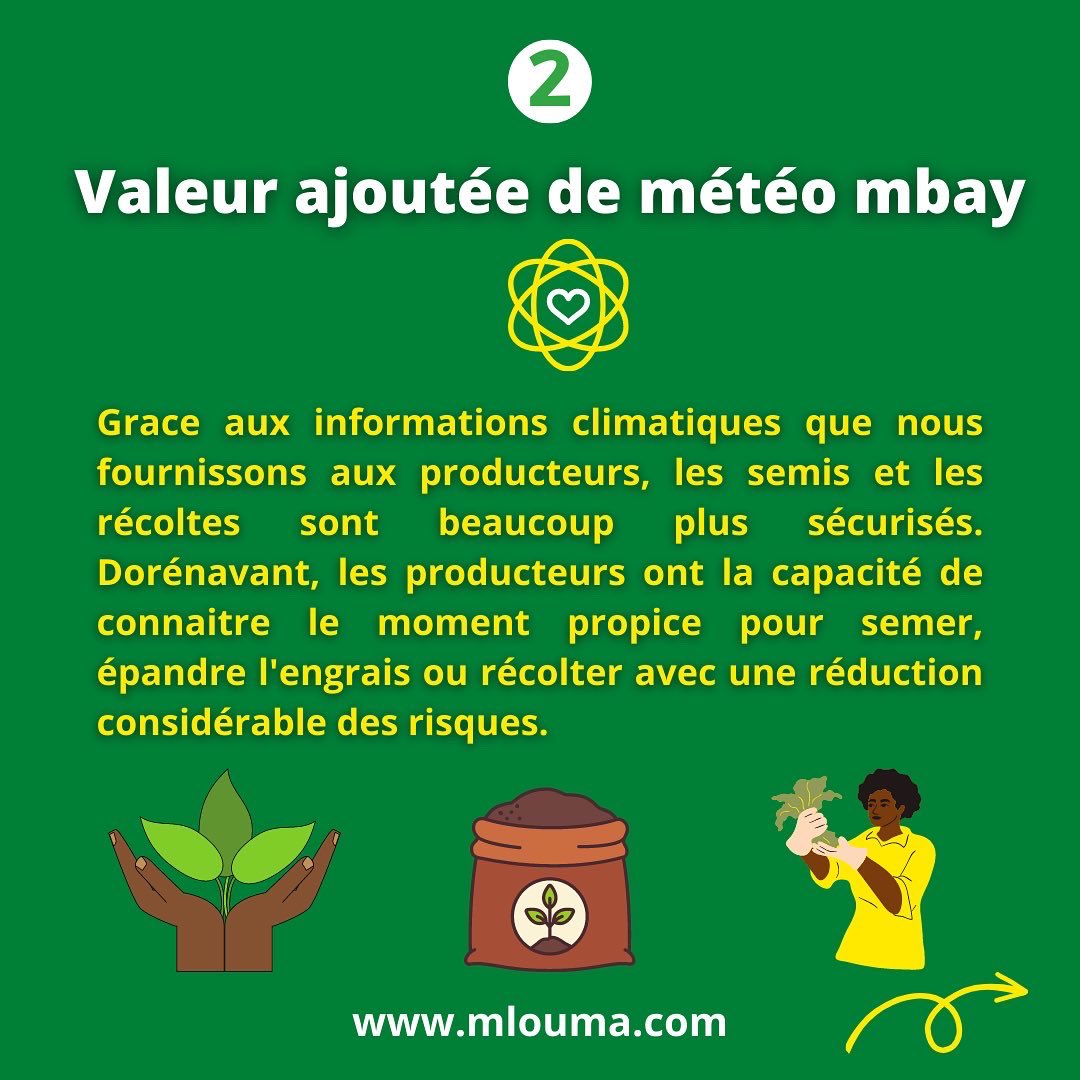mlouma_sn's tweet photo. Hello team, toujours dans la logique de mieux comprendre l’écosystème de mlouma, today nous venons vous parler de météo mbay🍀⛈.
#mlouma #inovation #Agritecnology #digitalisation #Agriculture #senegal #kebetu https://t.co/423hWN5zhy