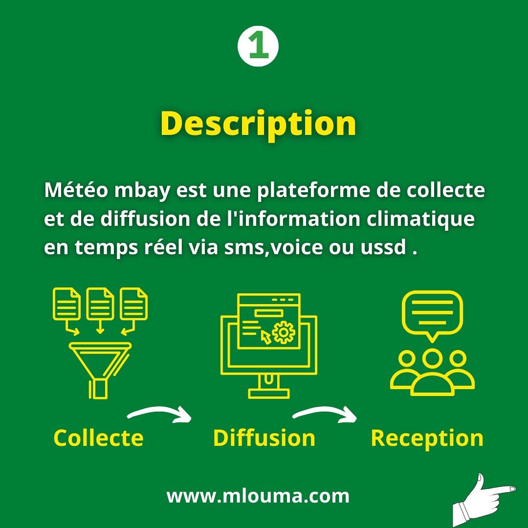 mlouma_sn's tweet photo. Hello team, toujours dans la logique de mieux comprendre l’écosystème de mlouma, today nous venons vous parler de météo mbay🍀⛈.
#mlouma #inovation #Agritecnology #digitalisation #Agriculture #senegal #kebetu https://t.co/423hWN5zhy