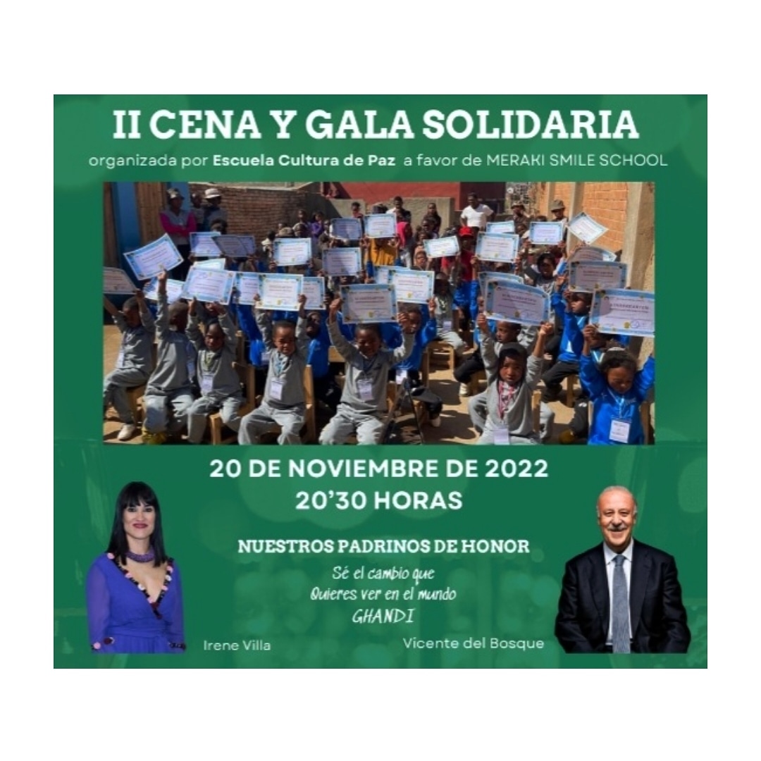 ec_depaz's tweet photo. 📣 | Os traemos una gran noticia: dentro de un mes, el 20 de Noviembre, tendrá lugar la II CENA Y GALA SOLIDARIA de Escuela Cultura de Paz.

#escuelaculturadepaz
#merakismileschool https://t.co/JgiOQ8G4Wn