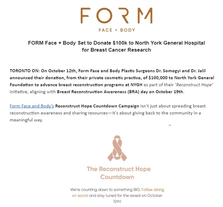 𝐃𝐫. 𝐒𝐨𝐦𝐨𝐠𝐲𝐢 𝐚𝐧𝐝 𝐃𝐫. 𝐉𝐚𝐥𝐢𝐥 announced their donation, from their private cosmetic practice of $𝟏𝟎𝟎,𝟎𝟎𝟎 𝐭𝐨 𝐍𝐨𝐫𝐭𝐡 𝐘𝐨𝐫𝐤 𝐆𝐞𝐧𝐞𝐫𝐚𝐥 𝐅𝐨𝐮𝐧𝐝𝐚𝐭𝐢𝐨𝐧 𝐭𝐨 𝐚𝐝𝐯𝐚𝐧𝐜𝐞 𝐛𝐫𝐞𝐚𝐬𝐭 𝐫𝐞𝐜𝐨𝐧𝐬𝐭𝐫𝐮𝐜𝐭𝐢𝐨𝐧 𝐩𝐫𝐨𝐠𝐫𝐚𝐦𝐬💓