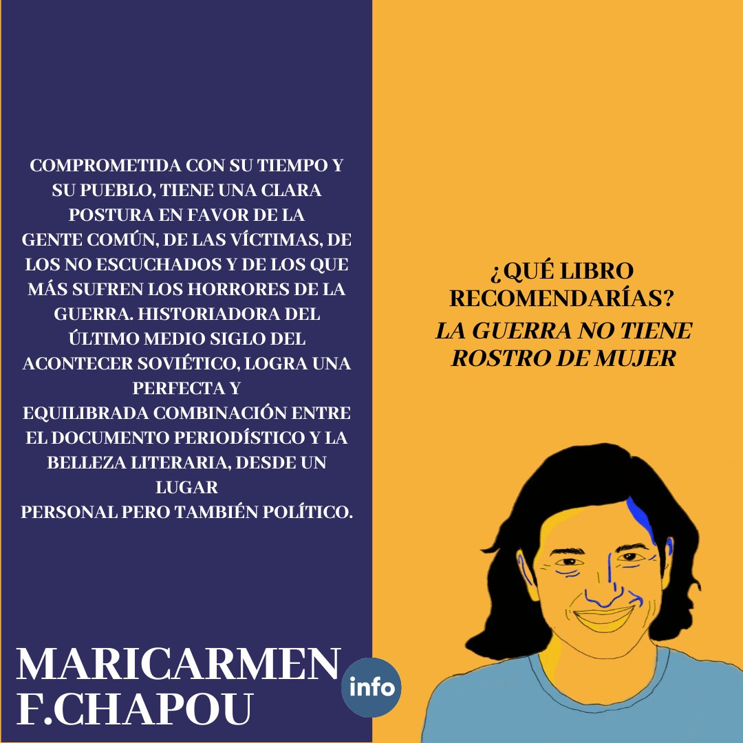 _Infoactualidad's tweet photo. Preguntamos a otras voces sobre la importancia de la obra de Svetlana Aleksiévich y que obra recomendarían a otros lectores.

Especial gracias a Carolina Amoedo por las ilustraciones y a todos los entrevistados por su disponibilidad hacia Infoactualidad

#especialaleksievich https://t.co/SNm2KsH40h