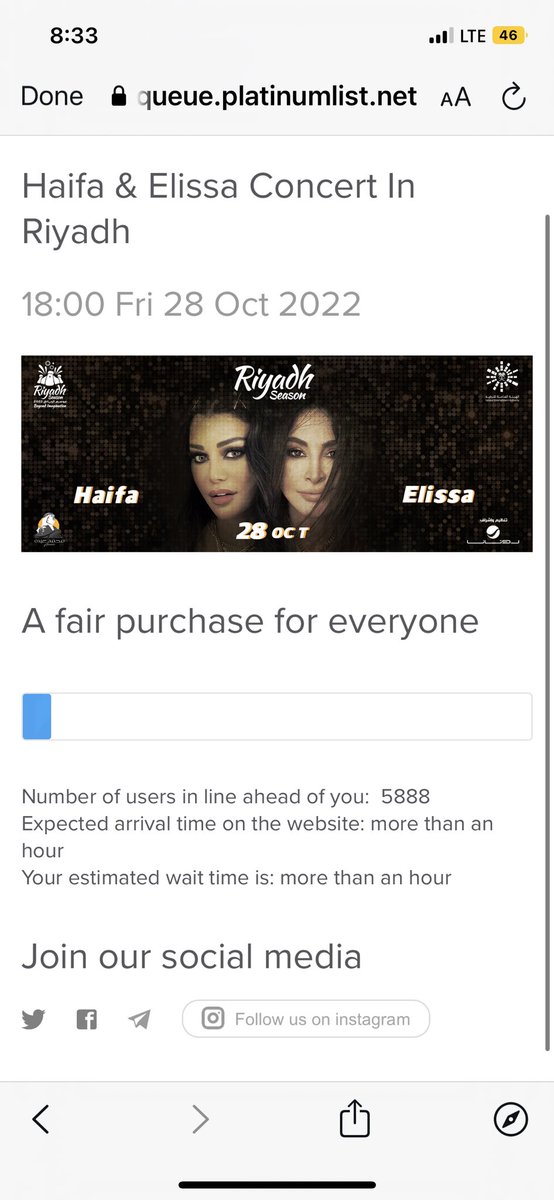 5888 person on the waiting list🤣 @elissakh @HaifaWehbe s3udiye kela rayha tehdar😎😎