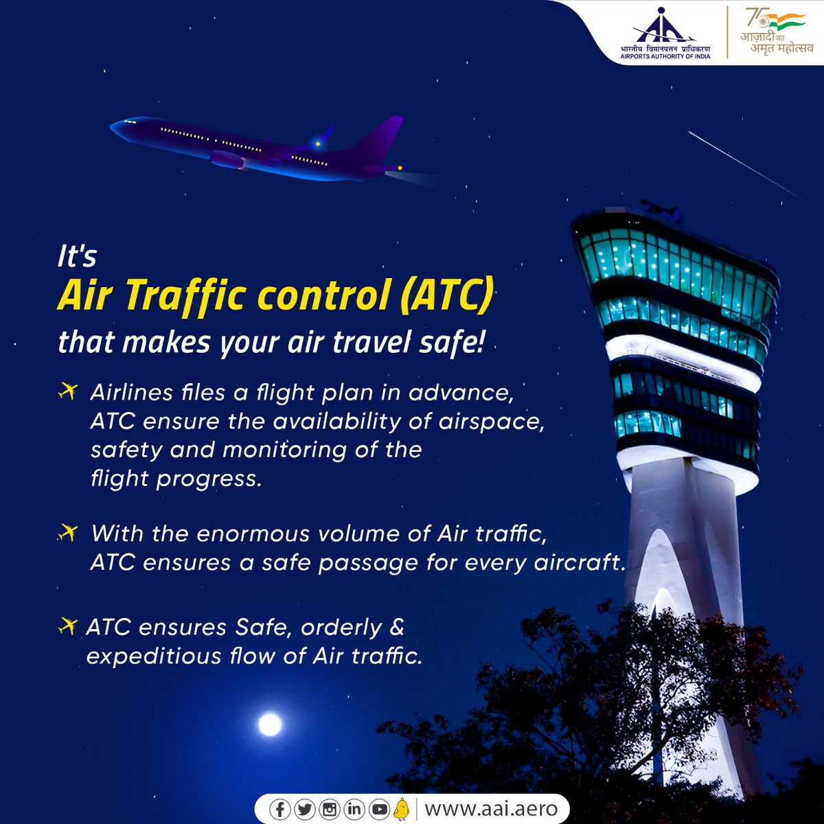 aaigayaairport's tweet photo. 20th October, is celebrated as #InternationalDayOfAirTrafficController
#AAI's #GayaAirport thanks each and every ATCO's who works 24*7 to make air travel the safest possible mode of transport. Happy International #ATCODay #WorldATCDay
@aairhqer @AAI_Official @atcguildindia https://t.co/0lYf0nf80j