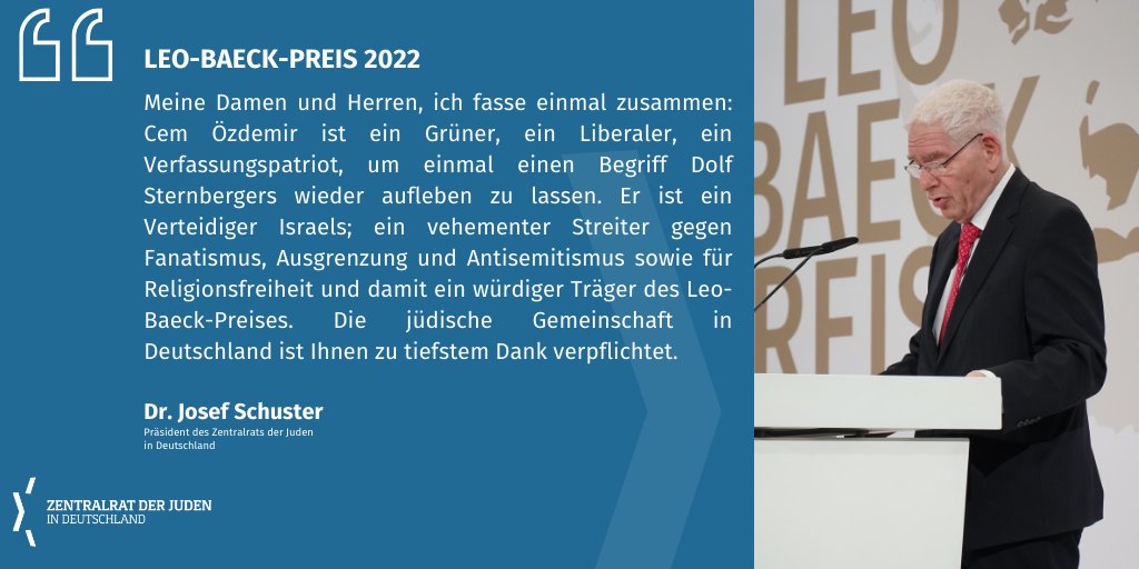 Dr. Josef Schuster über <a href="/cem_oezdemir/">Cem Özdemir</a> beim Leo-Baeck-Preis 2022 @bmel