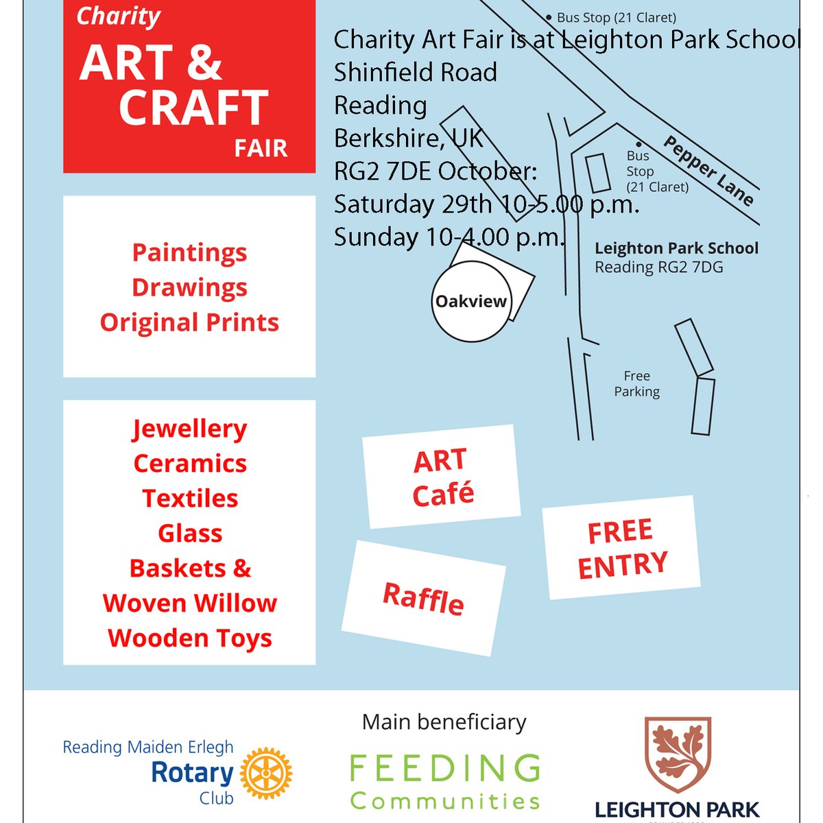 25 % of all sales go to 'Feeding The Community' Charity