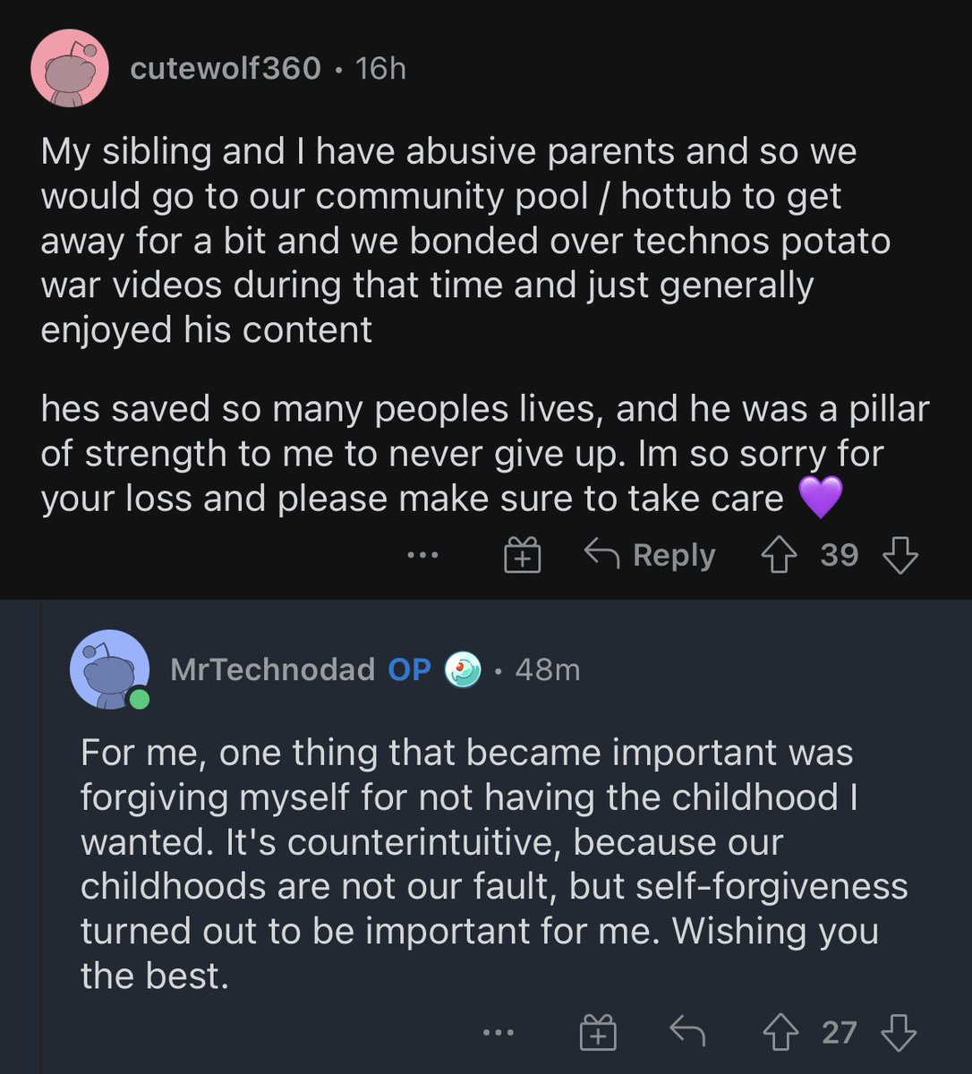 vixley's tweet photo. a thread of all of technodad on reddit so far ❤️: https://t.co/PKrOHoz4ol