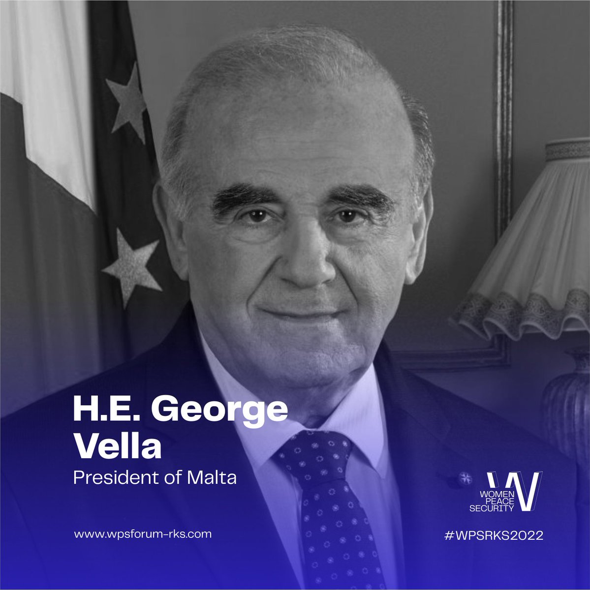 We are delighted to welcome to Kosovo, the President of Malta, H.E. George Vella. 🇽🇰🇲🇹 @presidentmt Vella will join the inaugural edition of the Women, Peace and Security Forum, an initiative of President @VjosaOsmaniPRKS! #WPSRKS2022 ⏰ 22-23 October 👉 wpsforum-rks.com