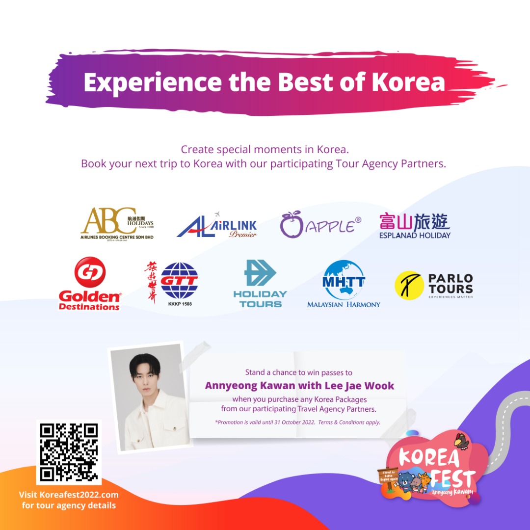 [EVENT] Korea Fest 2022 📅: 4th – 6th November 2022 (Friday – Sunday) 🕔: 10AM – 10PM 📍: LG Oval, 1 Utama Shopping Centre. 🌐: koreafest2022.com #AnnyeongKawan #TraveltoKoreaBeginsAgain #KoreaFest2022 #LeeJaeWook #이재욱 #LeeJaeWookinMY