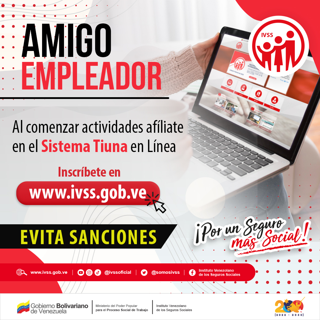Somosivss's tweet photo. #Entérate | Al comenzar actividades afíliate en el Sitema Tiuna en Línea y  #EvitaSanciones https://t.co/C88mXUlknX