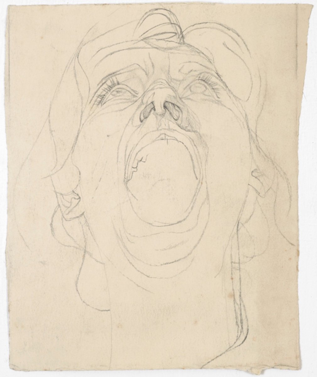 KateLAspinall's tweet photo. Looking through old notes, rediscovered #StuartBrisley's #drawing (he is better known for #performanceart) - had forgotten just how powerful and beautifully drawn these heads from the 1950s are!
https://t.co/S077Tif55N https://t.co/6XHWbvAUKB