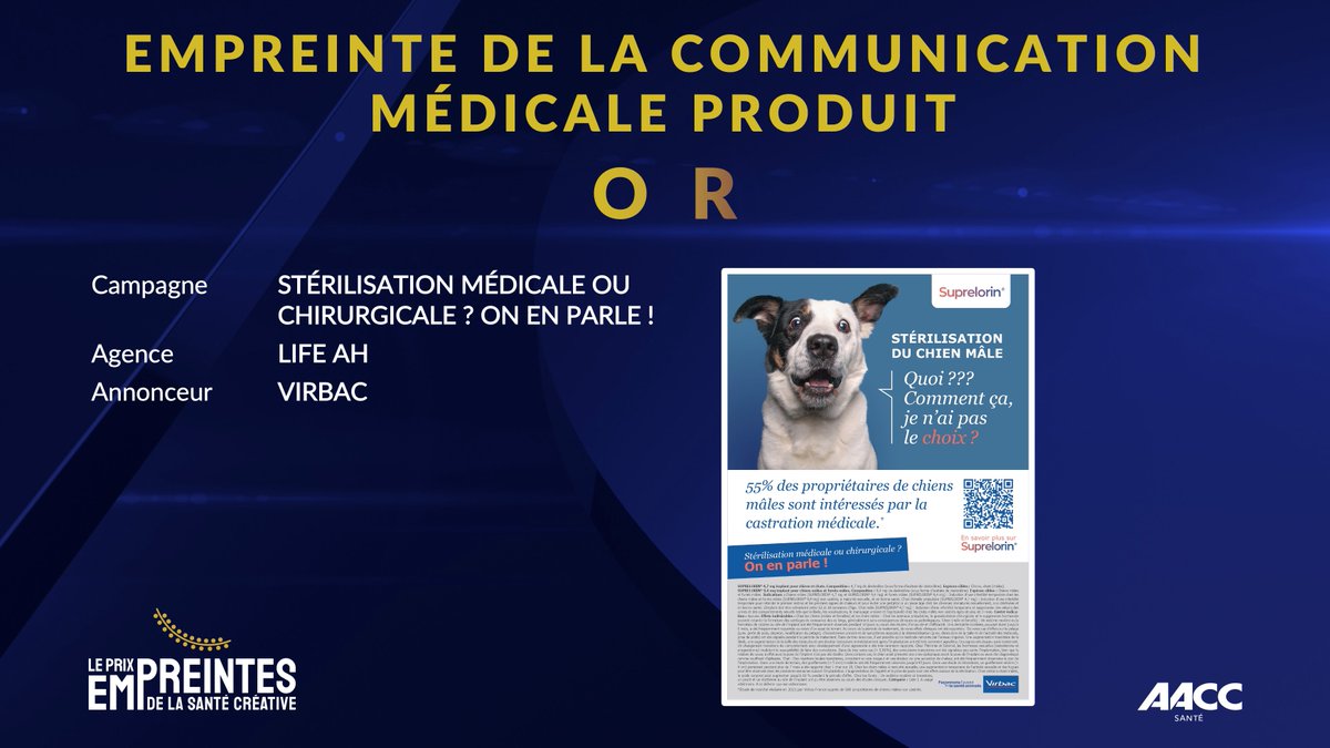 🟡 Empreinte de la communication Médicale Produit : OR pour la campagne « Stérilisation médicale ou chirurgicale ? On en parle ! » de <a href="/VirbacFarm/">Virbac Farm</a> 
et <a href="/lifeah/">lifeah</a> #Empreintes2022