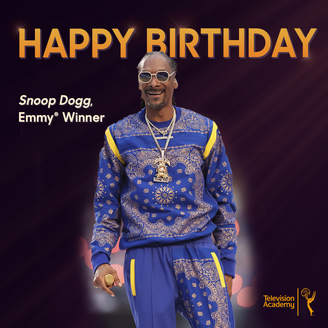 It’s @SnoopDogg’s birthday fo shizzle!! 🎊 Fun fact: he won his first career #Emmy this year for Variety Special (Live) for The Pepsi Super Bowl LVI Halftime Show! 🏈