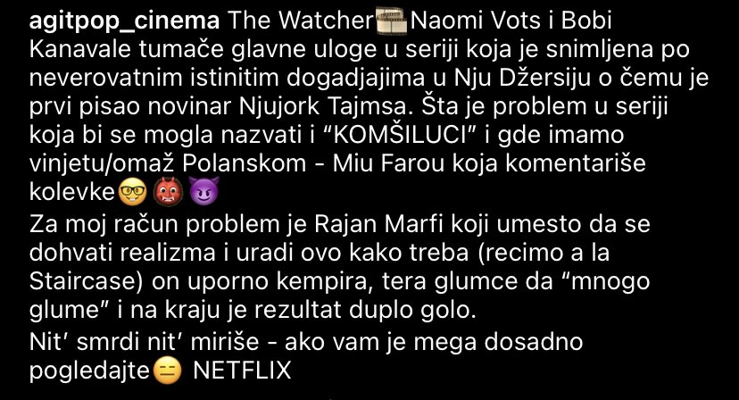 AGITPOPme's tweet photo. The Watcher, @netflix 

👎

#filmovi #serije #preporuke
https://t.co/qRObQCI4iz https://t.co/mP5NlDgCLG