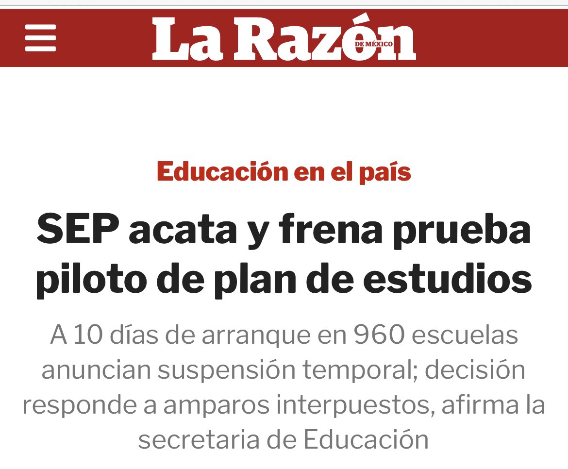 tipseducativos1's tweet photo. Se suspende la prueba piloto del nuevo plan de estudios https://t.co/dSObtrDz7i