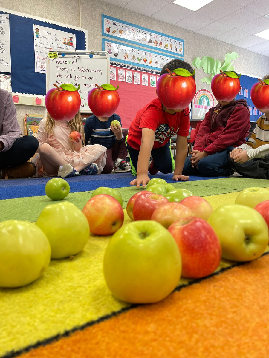BaileywickExplr's tweet photo. So much seasonal fun in Kindergarten! We wrapped up our apple investigation with an apple taste test. Then, we made our own applesauce! We loved working together to follow each step in the directions! https://t.co/Ys4HJudNq3