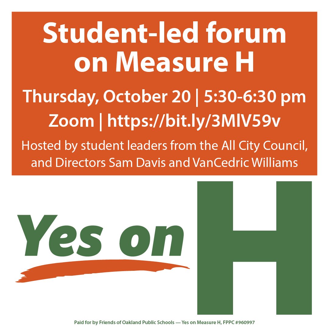VoteYesOnH's tweet photo. REMINDER: Join us for a Student-led Forum TONIGHT!

Click the following link at 5:30 PM: https://t.co/TjDcsLHWqP https://t.co/7ikqIjDWb8