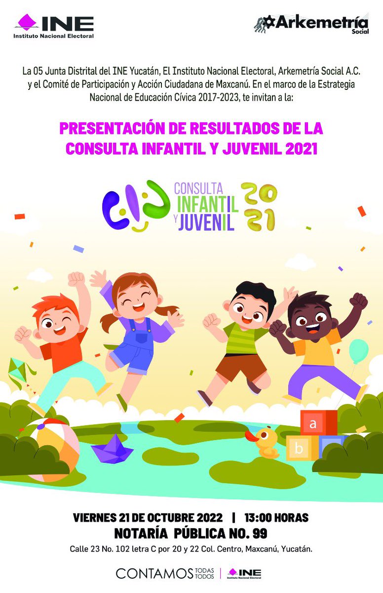 INEYucatan's tweet photo. Invita la 05 #JuntaDistrital del #INE en #Ticul #Yucatán. ¡Acompáñanos y conoce los resultados! #ConsultaInfantil21 https://t.co/MHJQA7SCLo