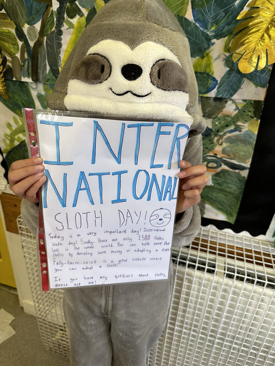 Whitchurch1's tweet photo. Happy #worldslothday Sloths are very #endangered because of habitat destruction and poaching. They are a keystone species: protecting #sloths ultimately benefits a whole host of other species, from poison dart frogs to Great Green Macaws. ￼￼ #internationalslothday https://t.co/Td5LeE6xwx