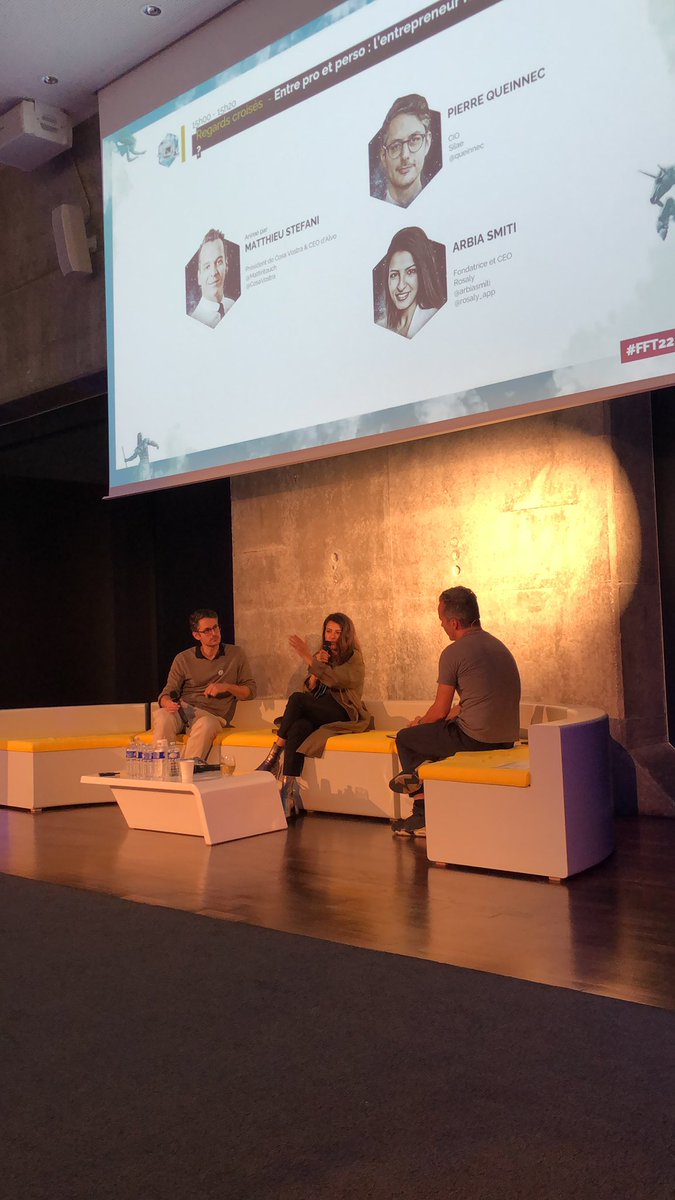 FranceFintech's tweet photo. ♟️ #FFT2 : Talent & Management - Regards croisés : entre pro et perso : l’entrepreneur funambule
@arbiasmiti de @rosaly_app
« Équilibre ne veut rien dire, il faut trouver une harmonie » https://t.co/xVlJTI4pz6
