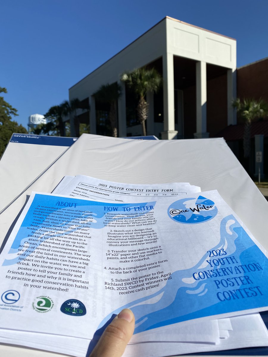 Students at Eau Claire High School are gearing up to participate in the #OneWater Conservation Poster Contest. The Richland Soil and Water Conservation District can provide up to 24 sheets of poster paper and contest entry forms to participating schools in the County.
