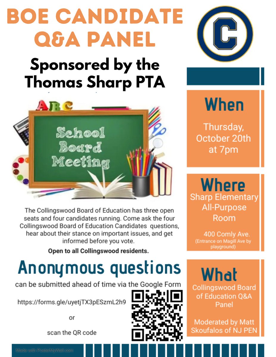 Thomas Sharp Elementary School PTA (@sharppta) on Twitter photo Hope to see you tonight at Sharp! Lots of great questions have been submitted, & we're still accepting them here: forms.gle/qsHHFuRcWay7kg… #collsedu <a href="/colls_tatem/">Tatem Elementary</a> <a href="/colls_newbie/">Mark Newbie School</a> <a href="/Colls_HS/">Collingswood High School</a> <a href="/Sharksightings/">DNewman</a> <a href="/Colls_ZaneNorth/">Mr. Santo</a> <a href="/collscounseling/">CHS Counseling</a> Hope to see you tonight at Sharp! Lots of great questions have been submitted, & we're still accepting them here: forms.gle/qsHHFuRcWay7kg… #collsedu <a href="/colls_tatem/">Tatem Elementary</a> <a href="/colls_newbie/">Mark Newbie School</a> <a href="/Colls_HS/">Collingswood High School</a> <a href="/Sharksightings/">DNewman</a> <a href="/Colls_ZaneNorth/">Mr. Santo</a> <a href="/collscounseling/">CHS Counseling</a>
