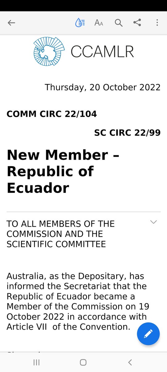 tiburazul's tweet photo. Ecuador marcando otro paso importante dentro de la pesca sostenible al convertirse en nuevo miembro cooperante de la @CCAMLR1. Excelente paso.. https://t.co/joRJqWUgwK