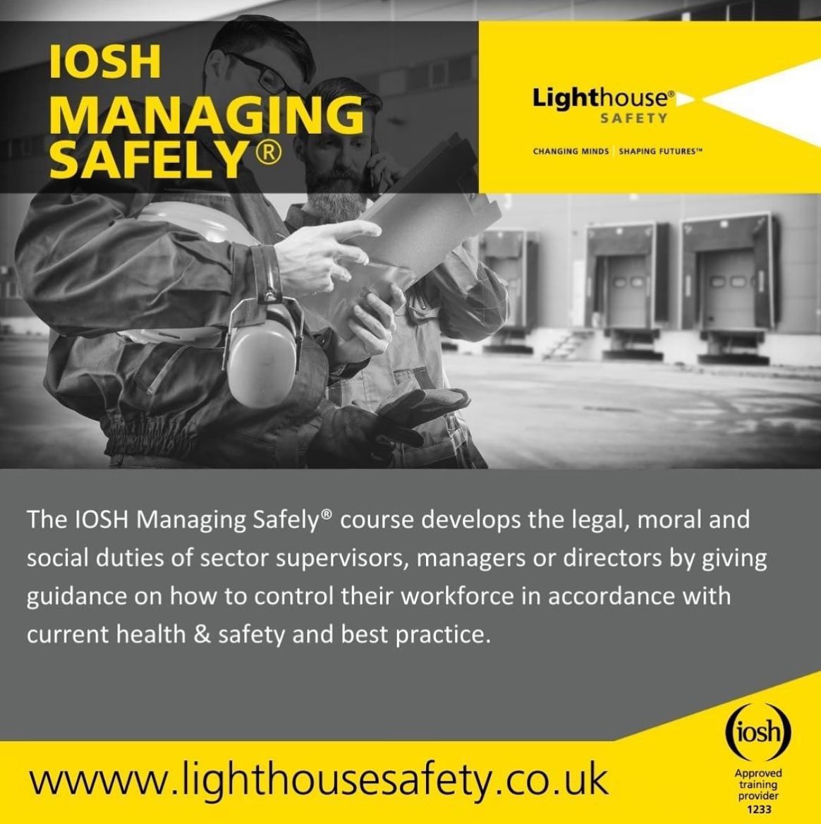 LighthouseSafe's tweet photo. The #IOSH Managing Safely® course develops the legal, moral and social duties on how to control their workforce in accordance with current health &amp; safety and best practice.

To book visit: https://t.co/pDCN5E9qDJ

#ioshmanagingsafely #ioshtraining #SAFETY #SAFETYTRAINING https://t.co/ceZrty7CtX
