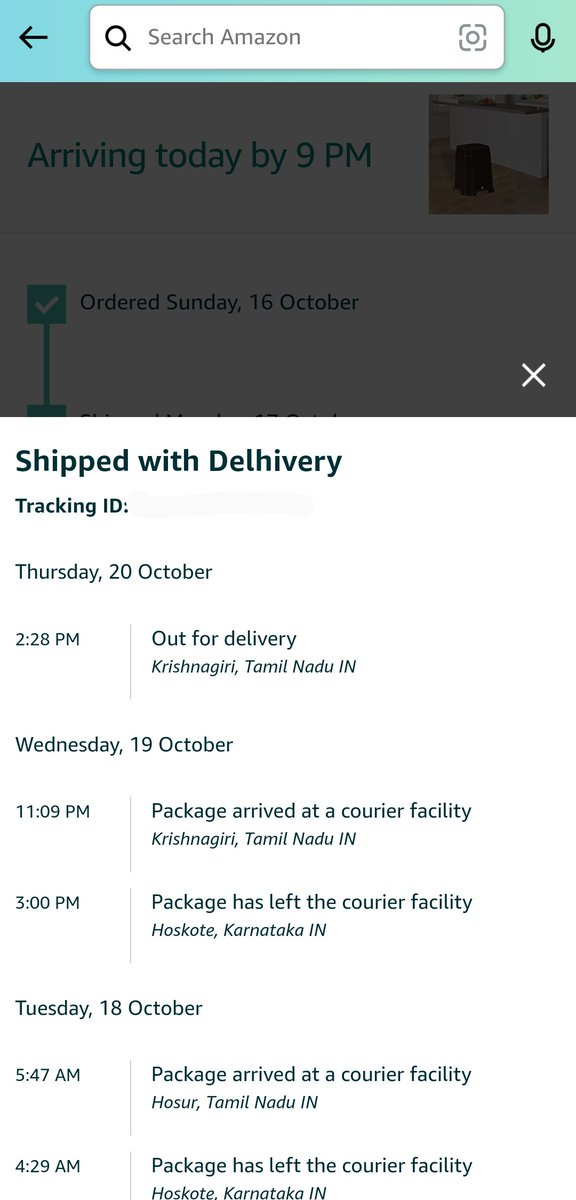 hoozaay's tweet photo. @amazonIN @delhivery @help_delhivery I've been trying to order stools from the 4th of October. @delhivery claimed the address was wrong for the 1st order. After multiple calls over 3 days and assurances by the "Escalation team" I gave up, cancelled and reordered stools. https://t.co/rLYiqPYQ8s