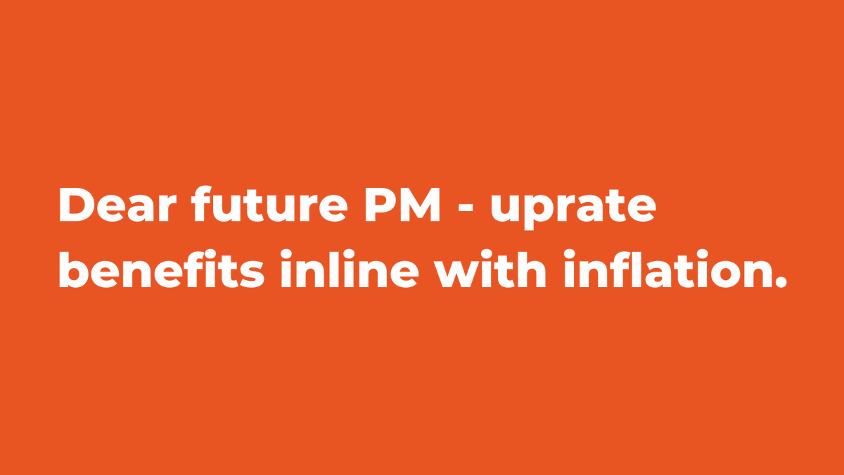 LeonardCheshire's tweet photo. Dear future Prime Minister - uprate benefits inline with inflation.

That is all. For now. https://t.co/eKHXQW2ZCv