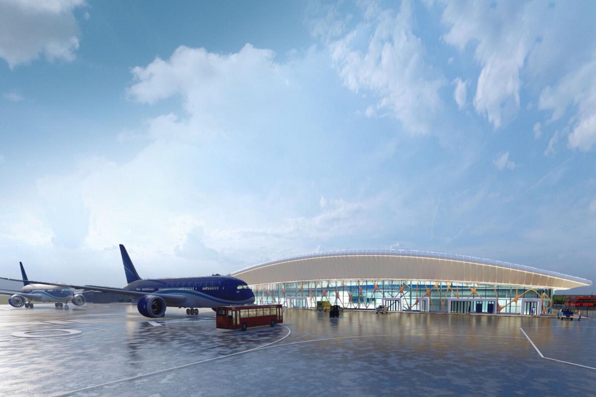 MrNarimanBeck's tweet photo. Президенты Азербайджана и Турции открыли международный аэропорт в освобожденном от оккупации Армении Зангеланском районе. ВПП аэропорта составляет 3000 м, ширина 60 м, что позволяет принимать лайнеры любого класса. Аэропорт построен за 18 месяцев #Зангелан #Азербайджан #ZZE https://t.co/0eOio51Xa3