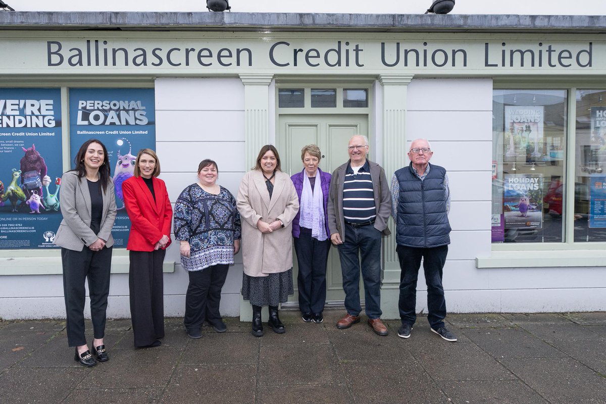 Today is International Credit Union Day and @CommunitiesNI Minister @DeirdreHargey visited @BallinascreenCU where she discussed its services in the community and the Department's engagement with the credit union movement to improve financial inclusion.