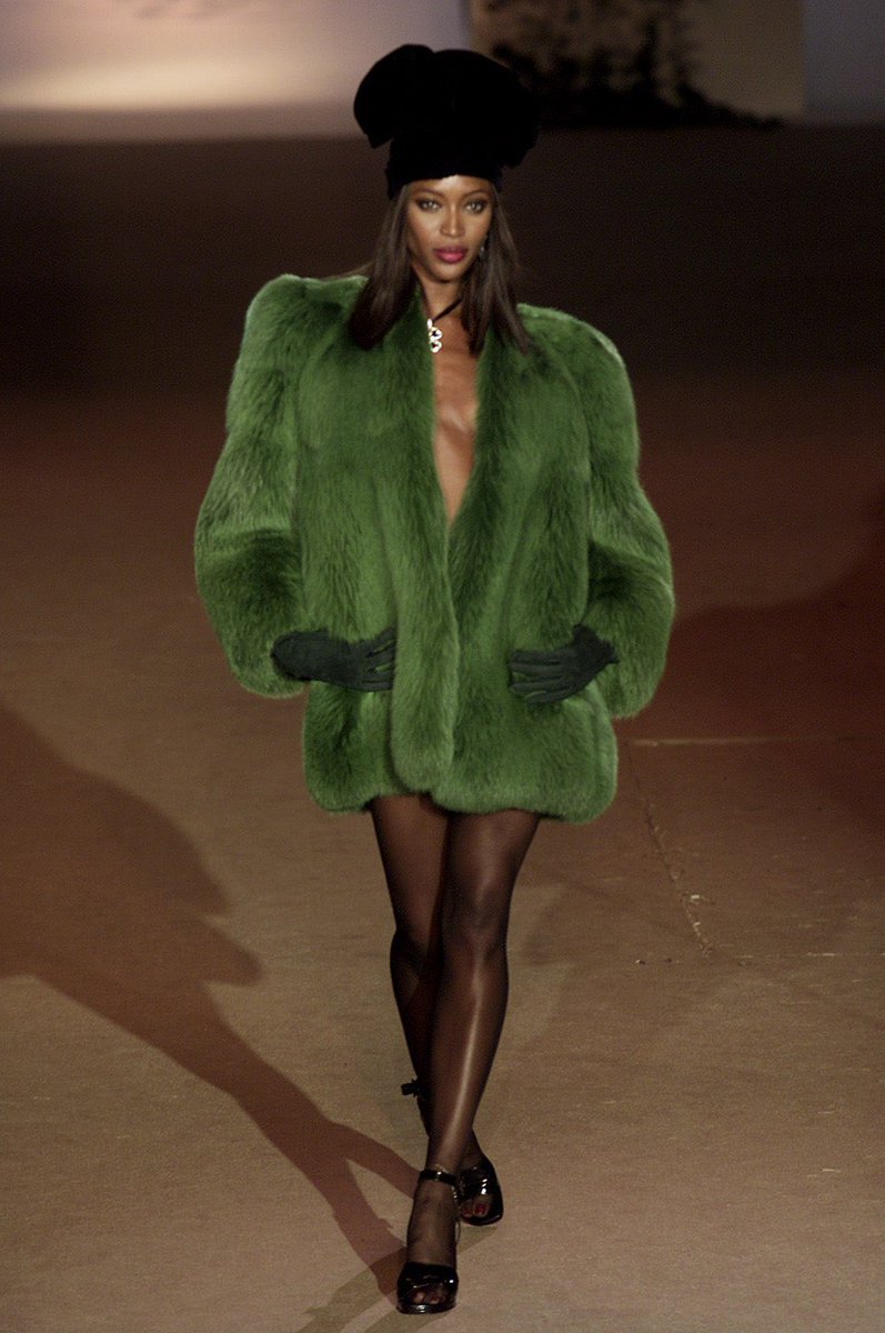 Naomi Campbell for Saint Laurent Couture SS02