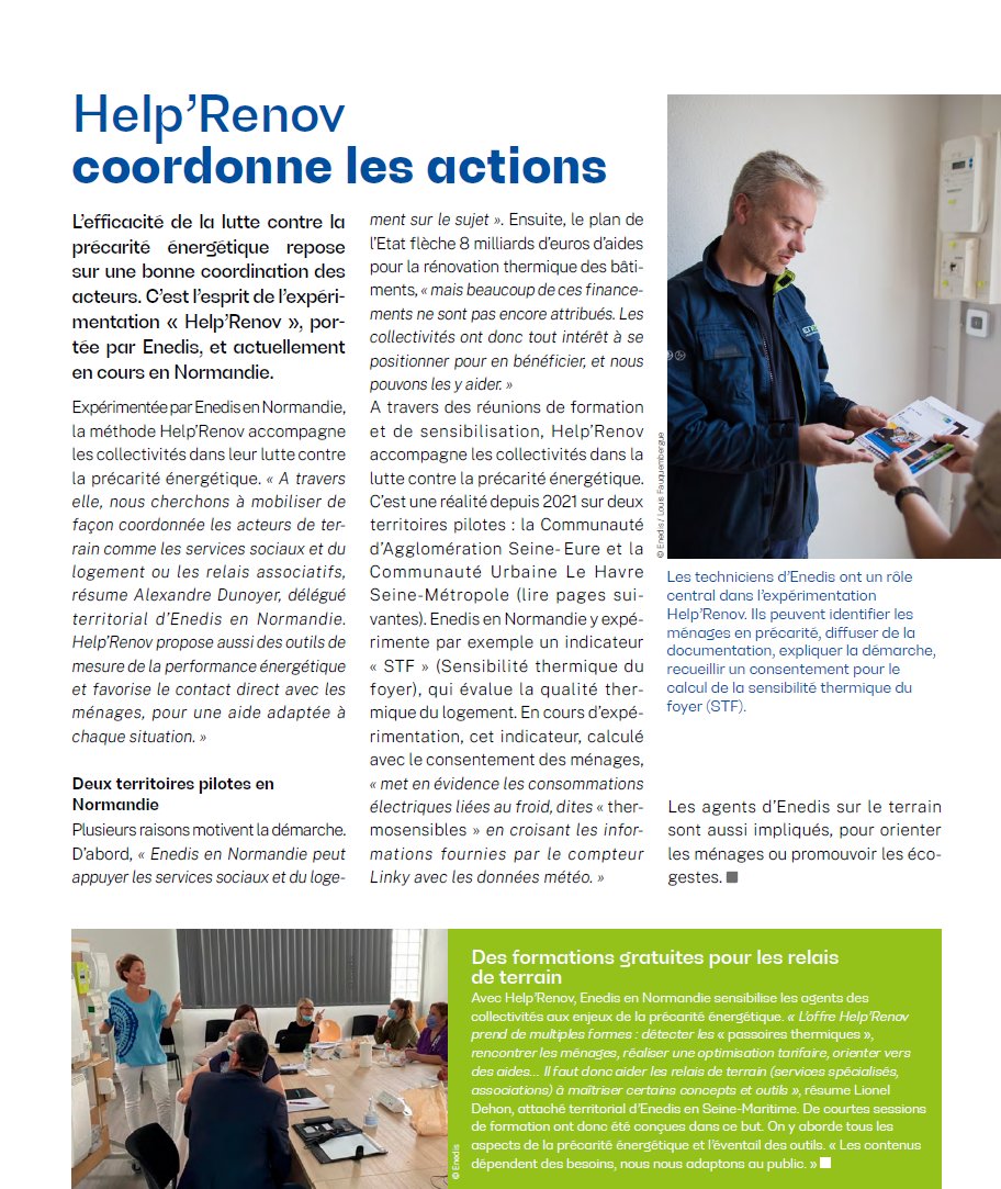 enedis_normand's tweet photo. Hier, @enedis dans le @CalvadosDep, le @PimmsCaenHSC  et @HSC_14200 ont lancé le dispositif Help'Rénov. Expérimenté par #Enedis en #Normandie, ce service a pour but d'accompagner les acteurs locaux dans la lutte contre la #PrecariteEnergetique. Plus d'infos ici ⤵️ https://t.co/IVOBKLhBsn