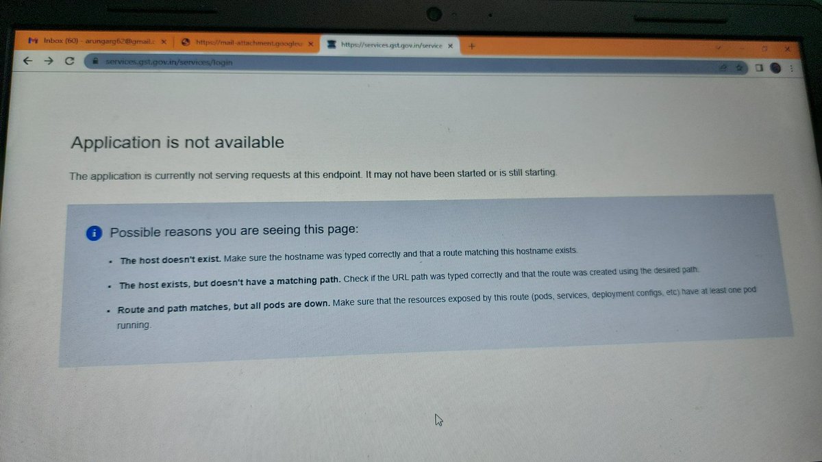 arungarg62's tweet photo. @cbic_india @Infosys_GSTN @GSTN_IT @InGSTPortal 
Portal is not working since last 4 hours.
Last date to file GSTR-3B. https://t.co/nQn0ejWOfQ