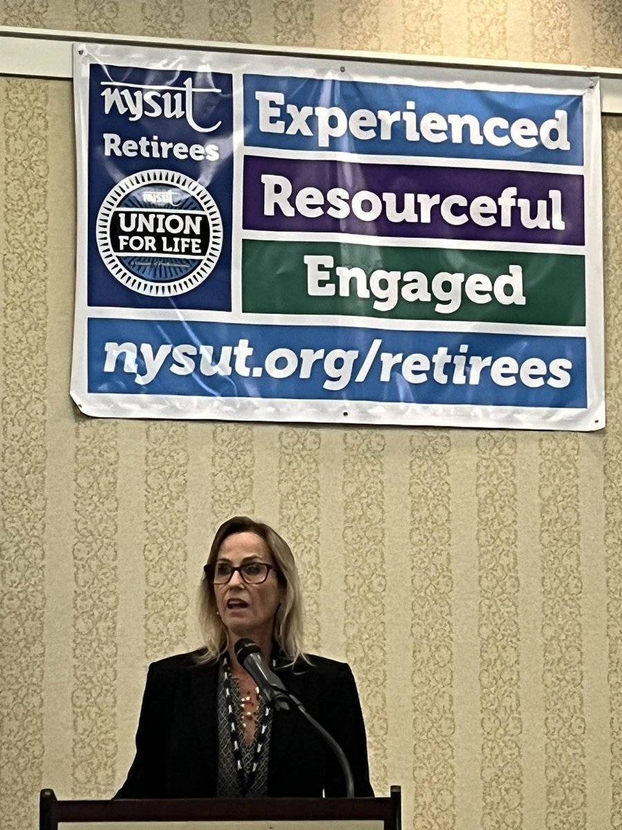 It is always a pleasure to speak to the <a href="/nysut/">NYSUT</a> RC 4&amp;46 retirees. I am so grateful to their service to our union. #Union4Life #PublicSchoolsUniteUs <a href="/NYSUT2VP/">Ron Gross</a> <a href="/AndyPallotta/">Andy Pallotta</a> <a href="/MelindaJPerson/">Melinda Person 🍎✌🌈</a>